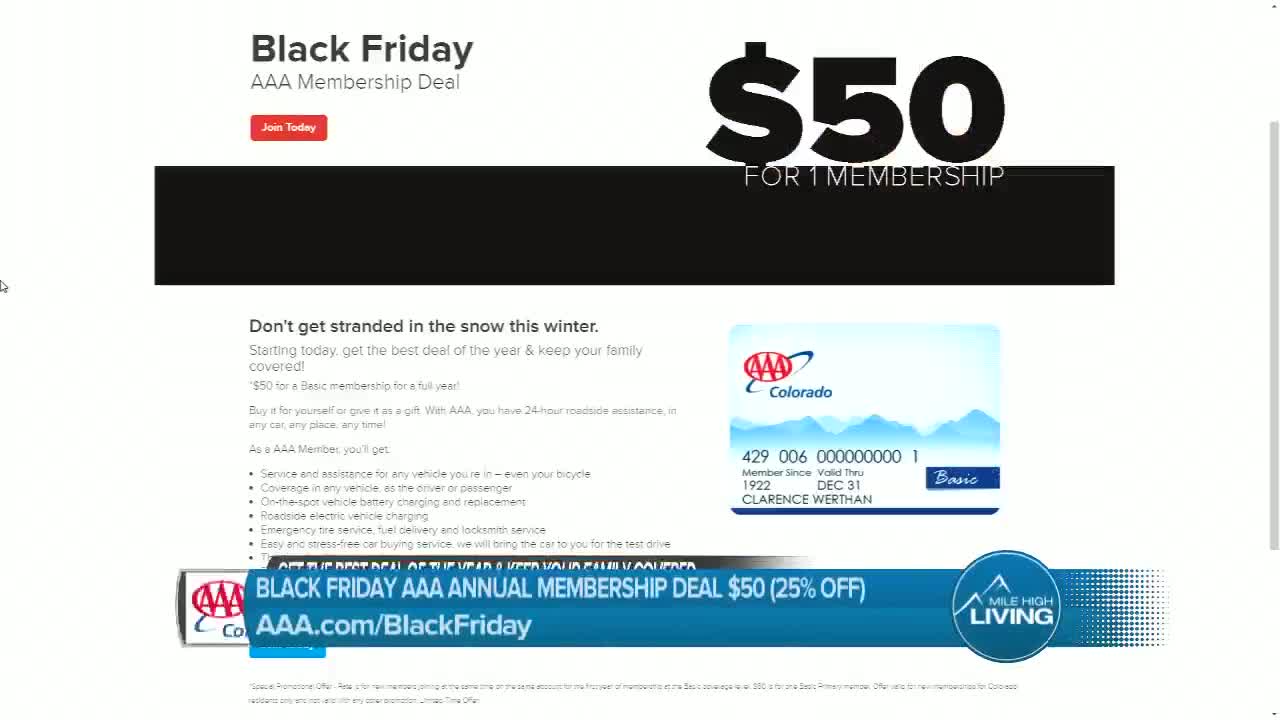 AAA- Black Friday $50 Membership