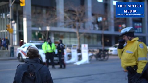 Toronto police roadblock outside the Scotiabank Arena, Toronto Canada, 12/12/21