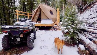 Colorado HOT TENT LIVING at 9,300ft - It's ALREADY WINTER at my New Off-Grid Property!