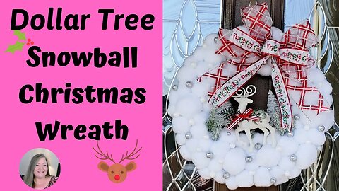 Snowball Christmas Wreath/Dollar Tree Snowball Wreath/How to Make a Snowball Wreath/Winter Wreath