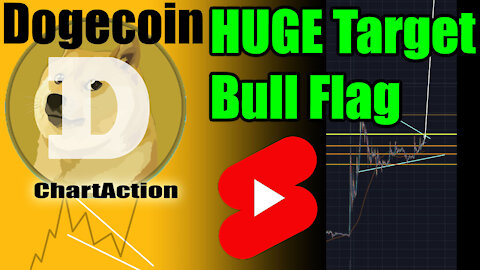 Dogecoin bull flag huge target #shorts