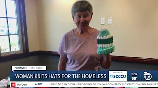 East County woman knits hats for the homeless