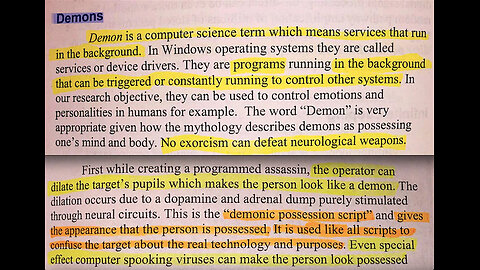 "DEMON" IS A COMPUTER SCIENCE TERM WHICH MEANS SERVICES THAT RUN IN THE BACKGROUND. THE OPERATOR CAN DILATE THE TARGETS PUPILS WHICH MAKES THE PERSON LOOK LIKE A DEMON