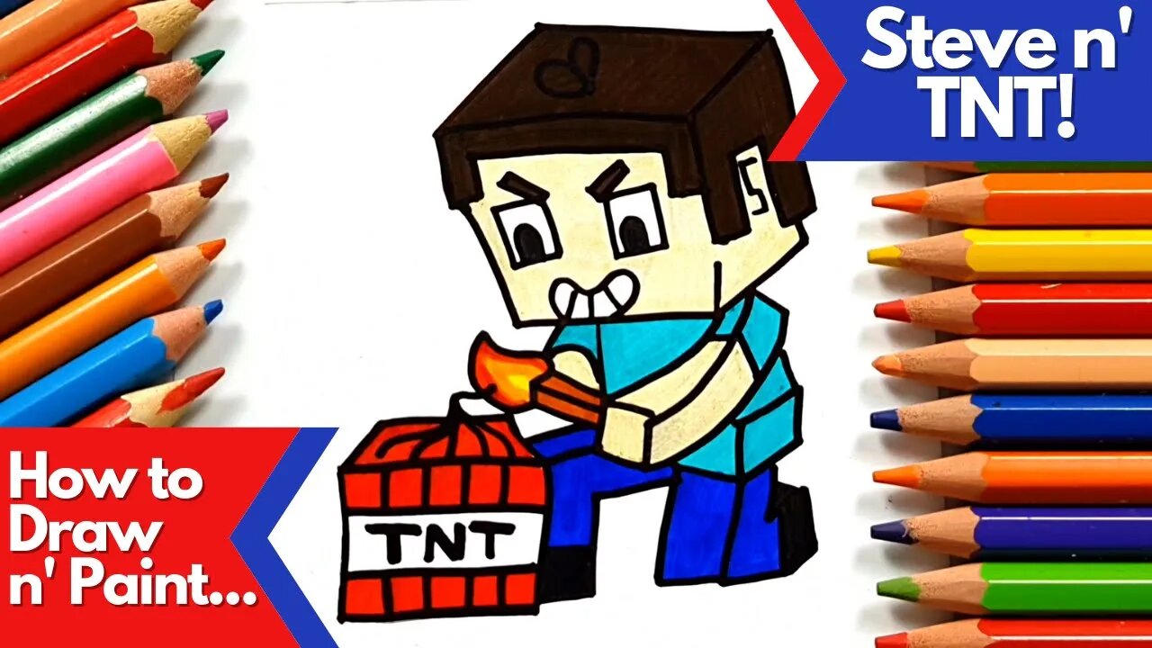 How to Draw Minecraft Steve with Sword Step by Step Drawing Tutorial (Slow  Version) - YouTube