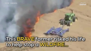 Farmer Battles Wildfire With His Tractor