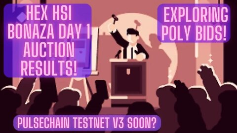 Hex HSI Bonaza Day 1 Auction Results! Exploring Poly Bids! Pulsechain Testnet V3 Soon?