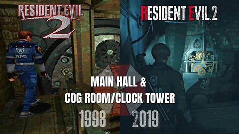 RE2 vs RE2 Remake: Main Hall & Cog Room/Clock Tower