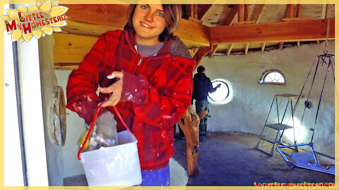 Soil Cement Upper Subfloor & Sheetrock Mud Walls | Shae's Earthbag Bedroom | Weekly Peek Ep122