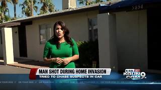 Man shot by assault rifle during car chase