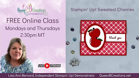 👑 Stampin' Up! Sweetest Cherries split front handmade card