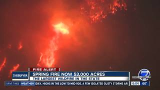 Spring Fire in S. Colorado now the largest in the state at 53K+ acres