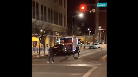 Gun Fight On The Street In Albuquerque, New Mexico