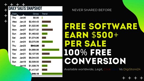 [BEST FREE SOFTWARE] Earn 500$ Per Day, 100% Free Traffic, Affiliate, Clickbank Vs Digistore24