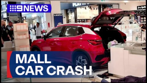 Car on display hits multiple people in Sydney shopping centre _ 9 News Australia