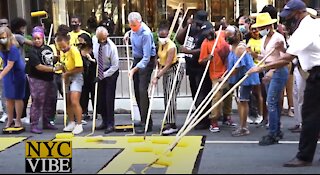 Crowds Gather to Celebrate Painting of Black Lives Matter Mural on 5th Avenue