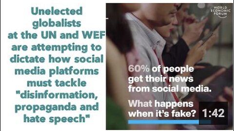Unelected globalists at the UN and WEF are attempting to dictate how social media platforms