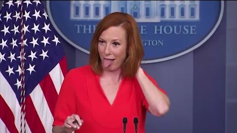 WEIRD: Jen Psaki Sticks Out Her Tongue After a Fly Lands on Her Head in Briefing Room