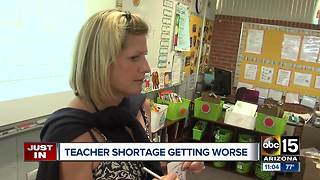 Arizona teacher shortage getting worse