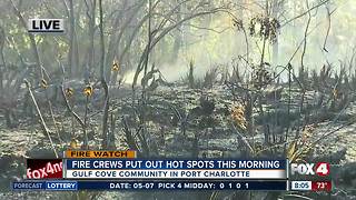 Fire crews put out hot spots in Charlotte County Tuesday morning - 8am live report