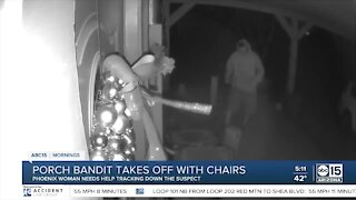 Porch bandits steal woman's custom made chairs