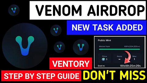 $2000 VENOM Airdrop Claim Under 3 Minutes 🤩 | Venom TestNet | New Airdrop Today Trust Wallet |crypto