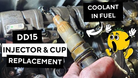 Replacing DD15 Injector, Injector Cup And Pass-through Line To Fix Coolant In Fuel Issues