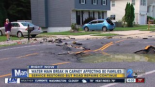 Carney neighbors frustrated with yet another water main break