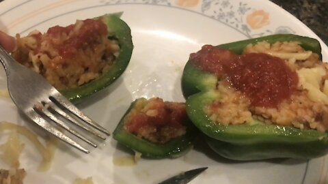 how to COOK “stuffed” green peppers 🫑