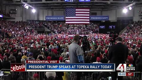 President Trump stumps for Kobach in Topeka