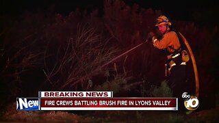 Fire crews battle brush fire in Lyons Valley