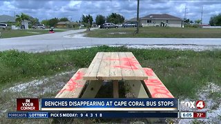 Hand made, donated bus benches stolen in Cape Coral - 6am live report