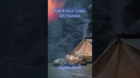 Skyrim Aurora Camping ASMR | 4-Hour Long Nature Ambience