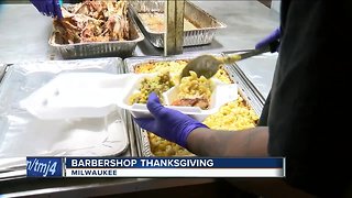 Local barbers cook Thanksgiving meal for 250 people in need