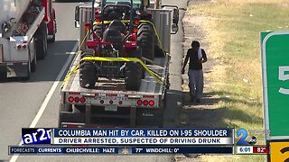 Columbia man hit by car, killed on I-95