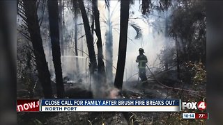 Brush fire breaks out near homes in North Port