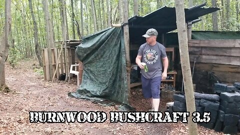 BURNWOOD BUSHCRAFT 3.5 - Thunder Storms and Dinner in the Woods