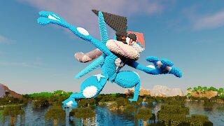 Minecraft Timelapse, Ash-Greninja Build Schematic - Pokemon