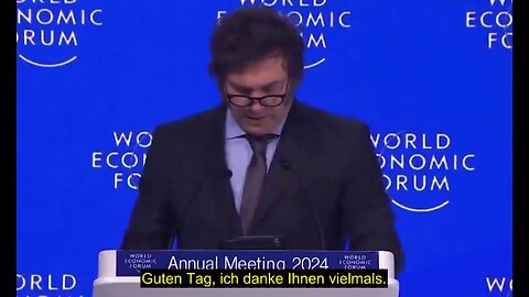 Gesamte Rede von Agentiniens libertären Präsidenten Javier Milei in Davos (automatische Untertitel)