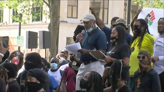 Blake's family lead Kenosha rally against police violence