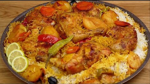Chicken Madfoon 🥔🥕 The most delicious rice dish with chicken, family cooking in a simple way