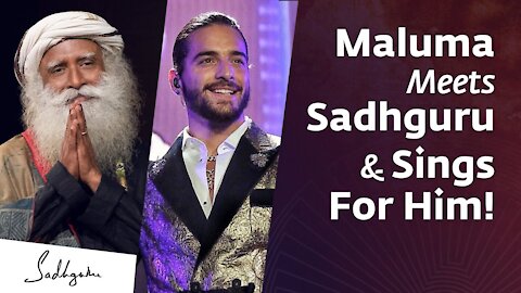 @Maluma​ Meets Sadhguru & Sings For Him!