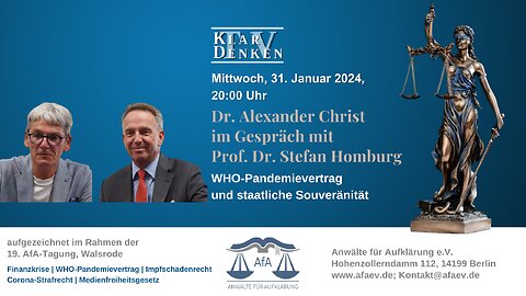Dr. A. Christ im Gespräch mit Prof. Dr. Stefan Homburg - WHO-Pandemievertrag + staatl. Souveränität