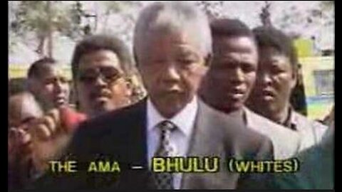 Mandela Speaking to reporters after singing to kill whites