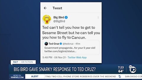 Fact or Fiction: Big Bird gave snarky response to Ted Cruz?