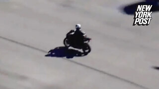 Motorcyclist fleeing LAPD dies in head-on crash broadcast live on TV