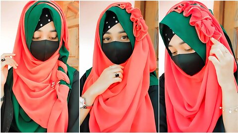 Hijab tutorial with 2 hijabs ❤️