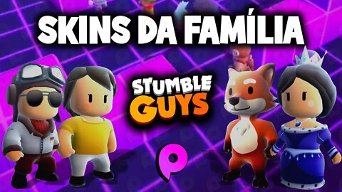 Stumble Guys - Skins da família.