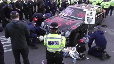 police remove protesters chained under a car #metpolice