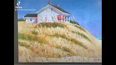 “The baldhead, Island, lighthouse, keepers, cottage, watercolor version”