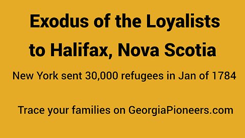 II. Exodus to Nova Scotia: Halifax
